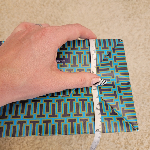 Tory Burch Shopping Bag Teal, Purple, & Neon Yellow Green - Picture 10 of 12